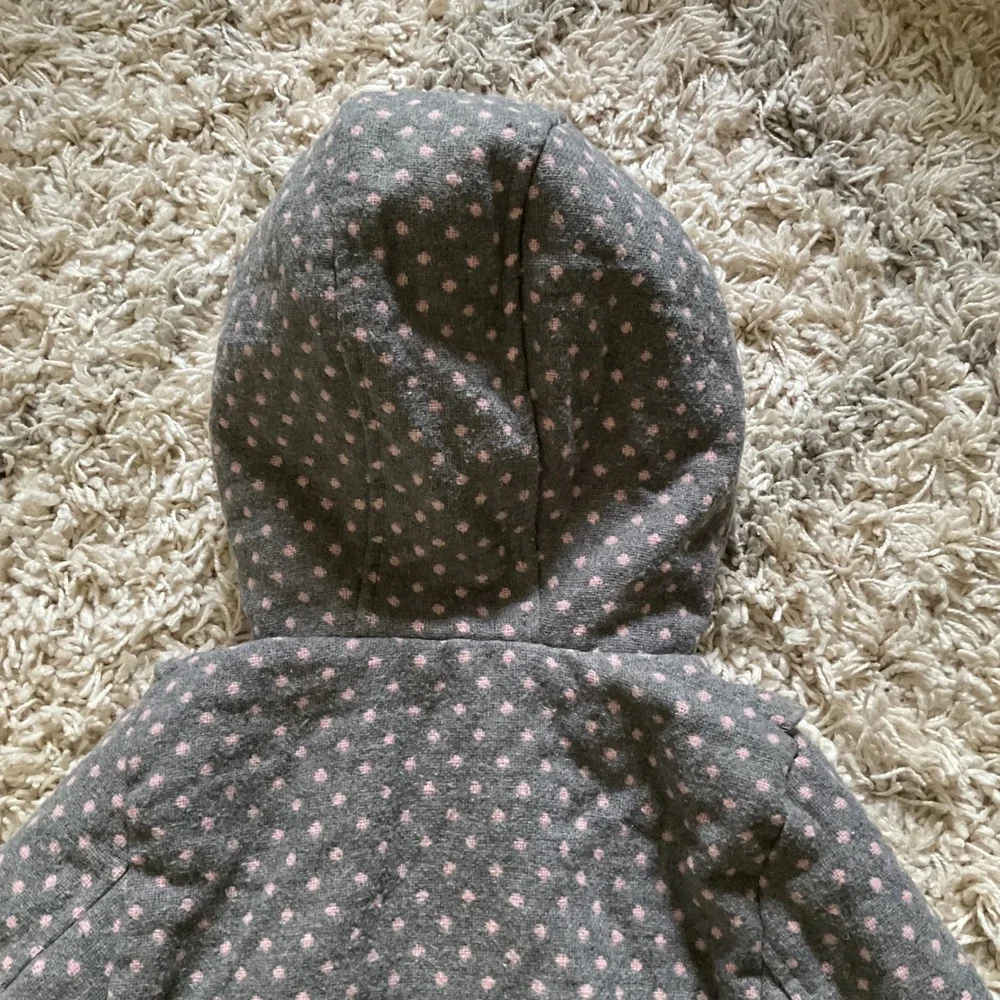Pink Platinum Girls Grey Pink Polka Dot Hooded Peacoat Jacket Size 5/6